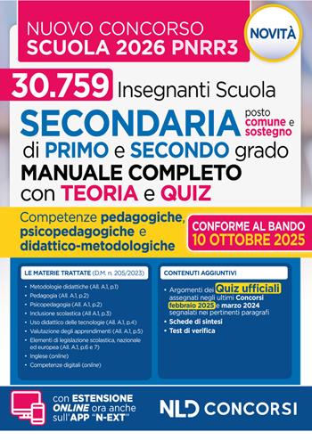 Concorso Scuola PNRR3. Manuale con Teoria e Test di verifica per il nuovo concorso docenti scuola secondaria 2025-2026. Nuova ediz.  - Libro Nld Concorsi 2025 | Libraccio.it