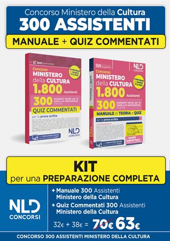 Concorso Ministero della Cultura 1800 posti. 300 assistenti tecnici per la tutela e la valorizzazione del patrimonio culturale (Cod. 02). Kit manuale di teoria e quiz commentati per la prova scritta.  - Libro Nld Concorsi 2025 | Libraccio.it
