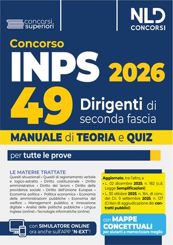 Concorso Inps per 49 dirigenti. Manuale con teoria e quiz 2026  - Libro Nld Concorsi 2026 | Libraccio.it