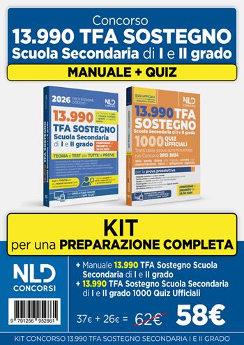 Kit concorso TFA sostegno 2026. Scuola secondaria di I e II grado. Manuale di teoria e 1000 quiz ufficiali  - Libro Nld Concorsi 2026 | Libraccio.it
