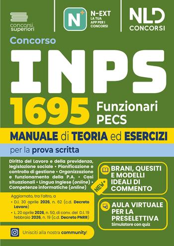 Concorso INPS 2026 1695 Funzionari PECS prova scritta. Manuale di teoria ed esercizi.  - Libro Nld Concorsi 2026 | Libraccio.it
