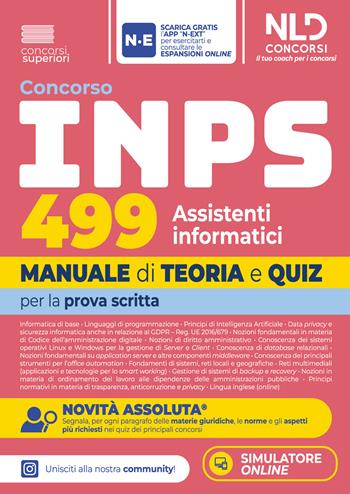 Concorso INPS 2026 499 Assistenti Informatici. Manuale di teoria e quiz per la prova scritta. Nuova ediz.  - Libro Nld Concorsi 2026 | Libraccio.it