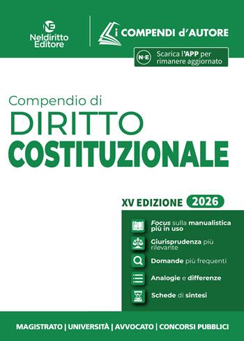 Compendio di diritto Costituzionale 2026 per l'orale di avvocato, per i concorsi e per l'università  - Libro Neldiritto Editore 2026 | Libraccio.it