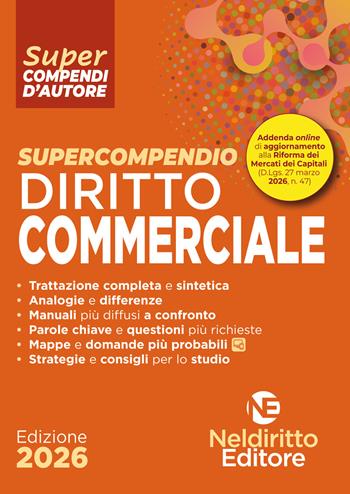 Supercompendio di diritto commerciale 2026. Nuova ediz.  - Libro Neldiritto Editore 2026 | Libraccio.it