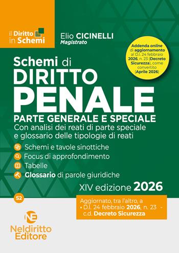 Schemi di Diritto Penale 2026. Parte Generale e Speciale - Elio Cicinelli - Libro Neldiritto Editore 2026 | Libraccio.it