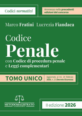 Codice normativo di diritto penale 2026 per il concorso in Magistratura. Nuova ediz. - Marco Fratini - Libro Neldiritto Editore 2026 | Libraccio.it