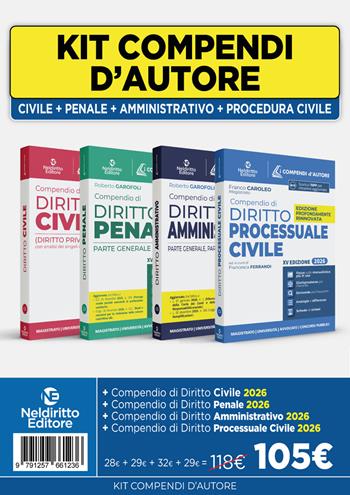Kit Compendi d'autore 2026: Civile + Penale + Amministrativo + Procedura civile - Antonino Geraci - Libro Neldiritto Editore 2026 | Libraccio.it