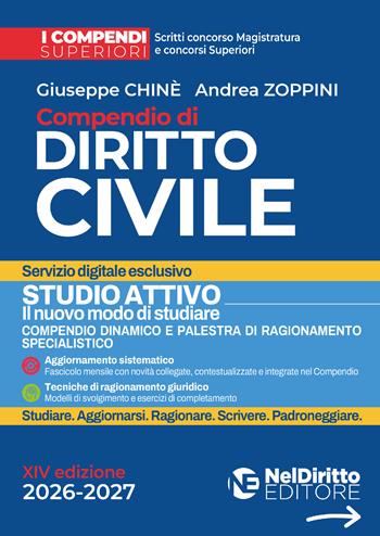 Compendio superiore di diritto civile 2026-2027 - Giuseppe Chiné, Andrea Zoppini - Libro Neldiritto Editore 2026, I compendi superiori | Libraccio.it