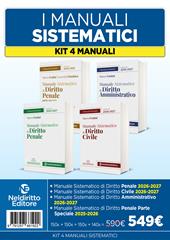 Kit 4 compendi superiori Civile, Penale parte generale e speciale e Amministrativo 2026-2027