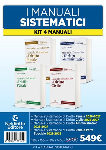 Kit 4 manuali sistematici di Diritto Civile, Penale e Amministrativo 2026-2027 - Marco Fratini - Libro Neldiritto Editore 2026 | Libraccio.it