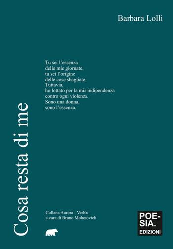 Cosa resta di me - Barbara Lolli - Libro Bertoni Editore 2026, Aurora/verblu | Libraccio.it