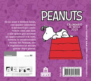 Peanuts. Calendario da tavolo 2025 - Charles M. Schulz - Libro Magazzini Salani 2024 | Libraccio.it