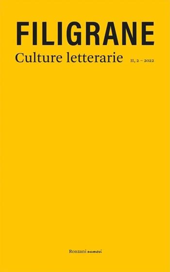 Filigrane. Culture letterarie (2021). Vol. 2: Forme e materie del libro  - Libro Ronzani Numeri 2023 | Libraccio.it