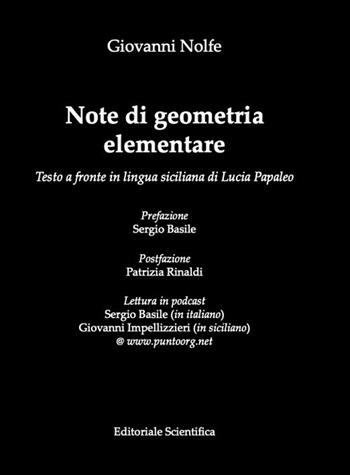 Note di geometria elementare - Giovanni Nolfe - Libro Editoriale Scientifica 2021, Punto org | Libraccio.it