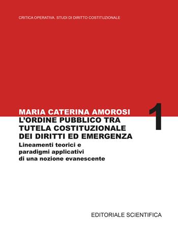 L'ordine pubblico tra tutela costituzionale dei diritti ed emergenza. Lineamenti teorici e paradigmi applicativi di una nozione evanescente - Maria Caterina Amorosi - Libro Editoriale Scientifica 2023 | Libraccio.it