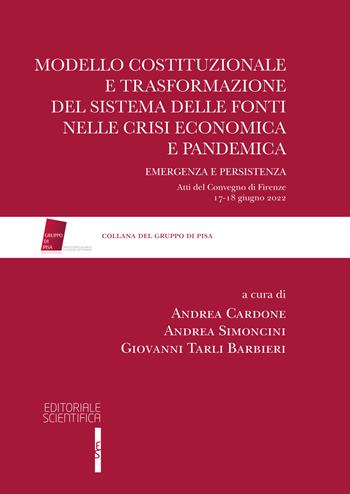 Modello costituzionale e trasformazione del sistema delle fonti nelle crisi economica e pandemica. Emergenza e persistenza  - Libro Editoriale Scientifica 2023, Gruppo di Pisa | Libraccio.it