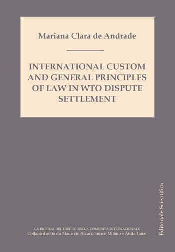 International custom and general principles of law in WTO disputes settlement - Mariana Clara de Andrade - Libro Editoriale Scientifica 2023, La ricerca del diritto nella comunità internazionale | Libraccio.it
