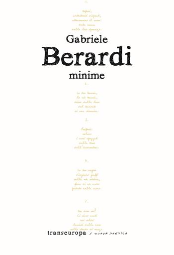 Minime - Gabriele Berardi - Libro Transeuropa 2022, Nuova poetica | Libraccio.it