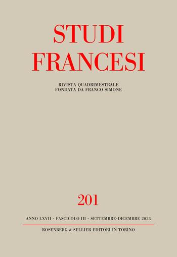 Studi francesi (2023). Vol. 201  - Libro Rosenberg & Sellier 2024 | Libraccio.it