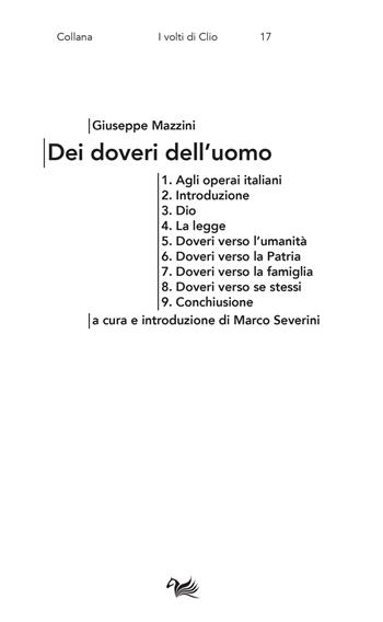 Dei doveri dell'uomo - Giuseppe Mazzini - Libro Aras Edizioni 2022, I volti di Clio | Libraccio.it