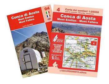 Conca di Aosta, Mont Emilius, Mont Fallere carta dei sentieri 1:25.000. Con guida Trekking Week-end. Ediz. italiana, inglese e francese - Luca Zavatta - Libro L'Escursionista 2023, Trekking week-end | Libraccio.it