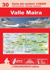 Valle Maira carta dei sentieri 1:25.000. Ediz. italiana, inglese, francese e tedesca