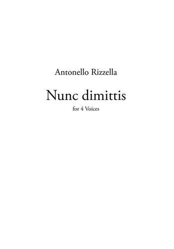 Nunc dimittis. For 4 voices. Partitura - Antonello Rizzella - Libro Bam Music Italia 2022 | Libraccio.it