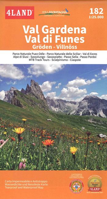 Val Gardena Val di Funes. 182. Gröden-Villnöss. 1:25.000  - Libro 4Land 2021 | Libraccio.it