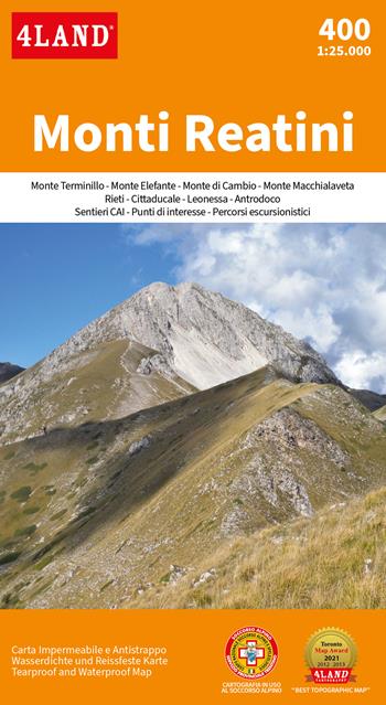 Monti Reatini 1:25.000 - 4LAND Srl - Libro 4Land 2022 | Libraccio.it