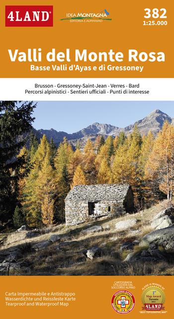 Valli del Monte Rosa. Basse Valli d'Ayas e di Gressoney 1:25.000 - 4LAND Srl - Libro 4Land 2022 | Libraccio.it