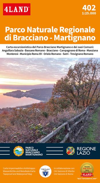 Parco Naturale Regionale di Bracciano - Martignano 1:25.000  - Libro 4Land 2023 | Libraccio.it