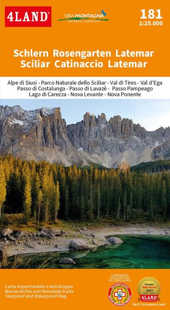 Schlern Rosengarten Latemar-Sciliar Catinaccio Latemar-Parco Naturale dello Sciliar 1:25.000 - 4LAND Srl - Libro 4Land 2022 | Libraccio.it