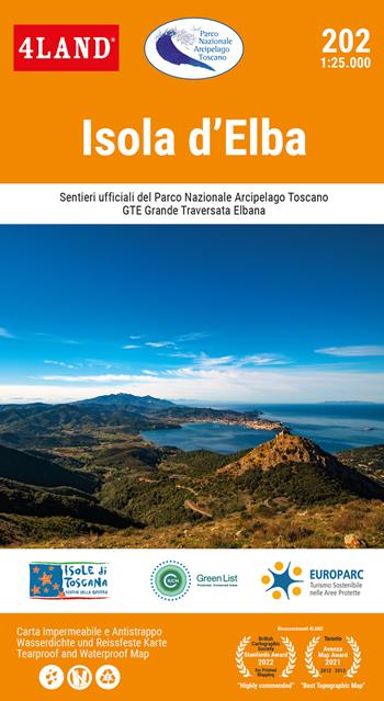 Isola d'Elba. Sentieri ufficiali del Parco Nazionale Arcipelago Toscano. GTE Grande Traversata Elbana  - Libro 4Land 2024 | Libraccio.it