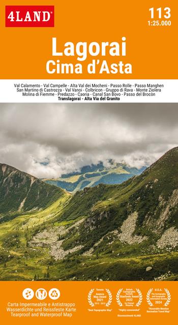 Lagorai. Cima d'Asta 1:25.000  - Libro 4Land 2025 | Libraccio.it