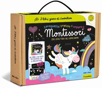 Zig-Zag tra gli unicorni! Ediz. a colori. Con Gioco  - Libro Ludattica 2025, Lavagnette traccio e imparo Montessori | Libraccio.it