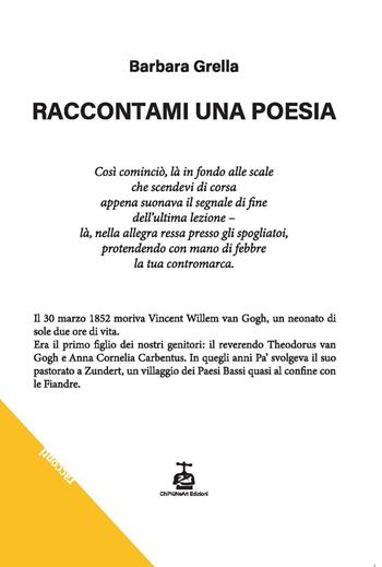 Raccontami una poesia - Barbara Grella - Libro Chi Più Ne Art Edizioni 2025 | Libraccio.it
