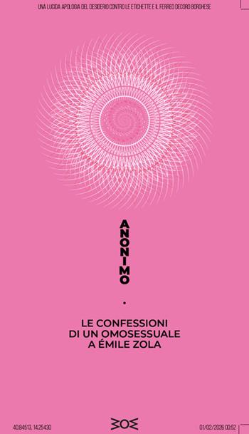 Le confessioni di un omosessuale a Émile Zola - Anonimo - Libro WoM Edizioni 2026 | Libraccio.it