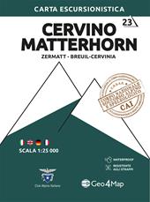 23 Cervino Matterhorn Zermatt - Breuil-Cervinia. Carta escursionistica 1:25.000