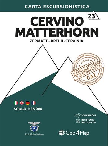 23 Cervino Matterhorn Zermatt - Breuil-Cervinia. Carta escursionistica 1:25.000  - Libro Geo4Map 2026, Carta escursionistica | Libraccio.it