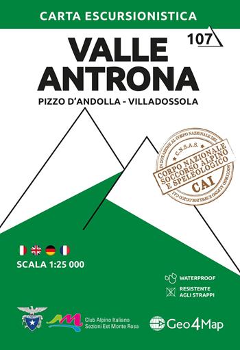 Valle Antrona. Pizzo d'Andolla, Villadossola. Carta escursionistica 1:25.000  - Libro Geo4Map 2025, Carta escursionistica | Libraccio.it