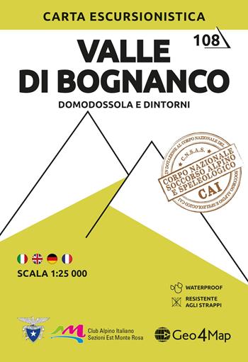 Valle di Bognanco. Domodossola e dintorni. Carta escursionistica 1:25.000  - Libro Geo4Map 2025, Carta escursionistica | Libraccio.it