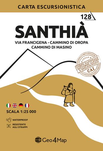 Santhià. Carta escursionistica: Via Francigena, Cammino di Oropa, Cammino di Masino 1:25.000  - Libro Geo4Map 2025, Carta escursionistica | Libraccio.it