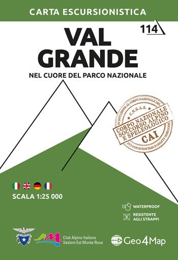 114 Val Grande. Carta escursionistica: Nel cuore del Parco Nazionale  - Libro Geo4Map 2025, Carta escursionistica | Libraccio.it