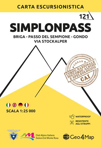 121. Simplonpass Briga – Passo Del Sempione – Gondo – Via Stockalper. Carta escursionistica 1:25.000  - Libro Geo4Map 2026, Carta escursionistica | Libraccio.it