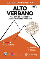 115. Alto Verbano Val Grande, Cannobio, Lago Di Mergozzo, Verbania. Carta escursionistica 1:25.000