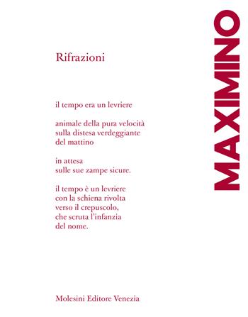 Rifrazioni. Ediz. con testo a fronte in portoghese - Jorge Augusto Maximino - Libro Molesini Editore Venezia 2025 | Libraccio.it