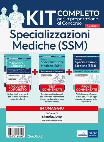 Kit completo per la preparazione al concorso di Specializzazioni Mediche (SSM). Volumi per la preparazione ai test di accesso alle scuole di specializzazione medica. Con estensioni online. - Federico Frusone, Giulia Puliani - Libro Edises professionale 2024 | Libraccio.it