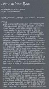Listen to your eyes. Guida postuma e una conversazione. Ediz. italiana e inglese