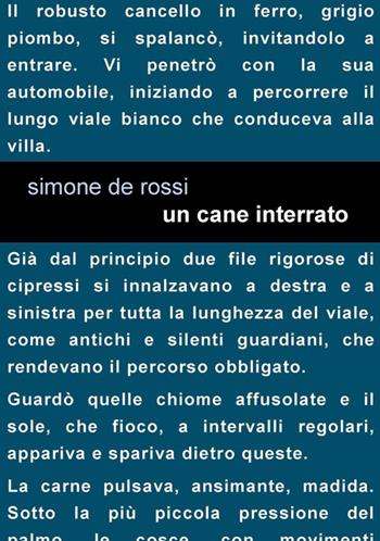 Un cane interrato - Simone De Rossi - Libro Project 2026 | Libraccio.it